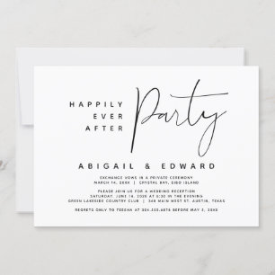 Happily Ever After Trouw Elopement Feest Kaart