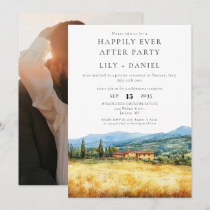 Happily Ever After Tuscany Foto Bruiloft Kaart