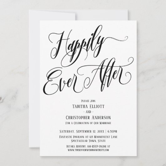 Happily Ever After Uitgebreid script zwart wit Kaart (Voorkant)
