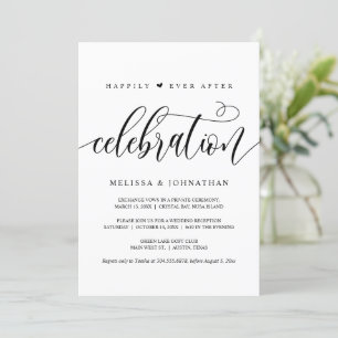 Happily Ever After-viering, Zwart, Elopement Kaart