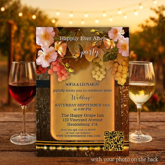 Happily Ever After Vineyard Wedding Kaart
