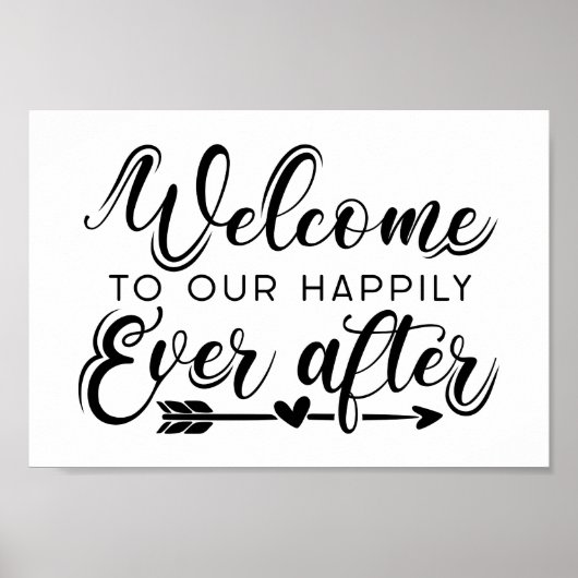 Happily Ever After | Welkomstteken voor Boho Weddi Poster (Voorkant)
