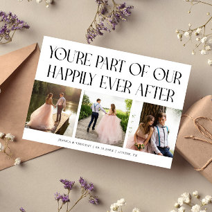 Happily Ever After Witte Trouwfoto Bedankkaart