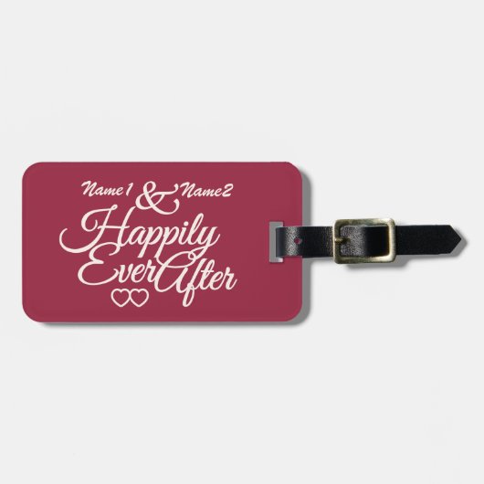 Happily Ever Na aangepast bagagelabel (Voorkant horizontaal)