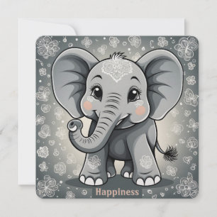 Happiness Baby Elephant AI Fantasy Digitale Kunst