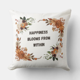 Happiness Blooms Within: Floral Positivity Art Kussen