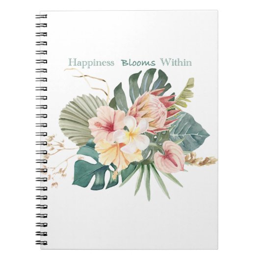 Happiness Blooms Within Notebook  Notitieboek (Voorkant)