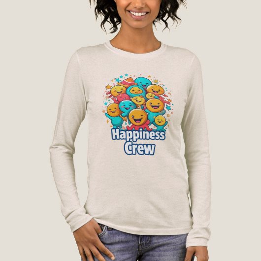 Happiness Crew – Schattige en vreugdevol T-shirt m (Voorkant)