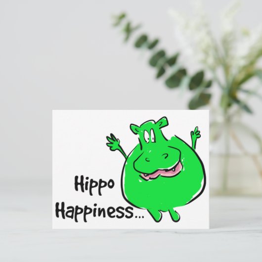 Happiness Hippo - carte postale (Debout devant)