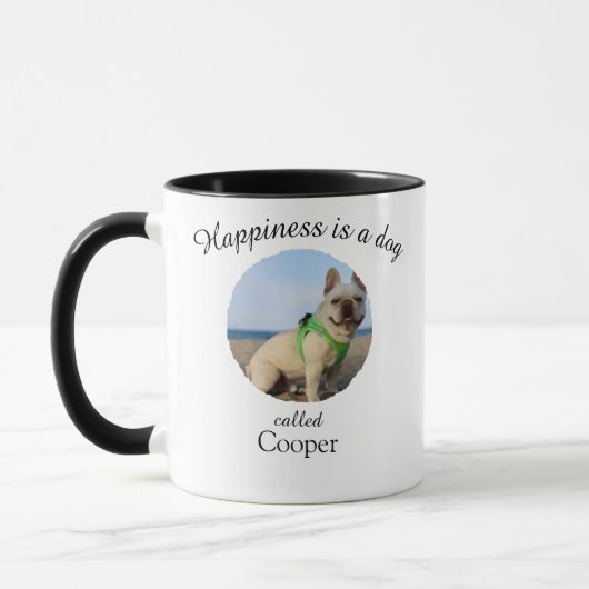 Happiness Is a Dog Personalised Mug (Gauche)