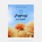 HAPPINESS IS A HABIT ACRYL BORD (Voorkant)