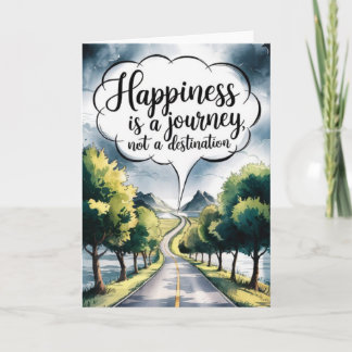 "Happiness is a Journey" Quote Card Kaart