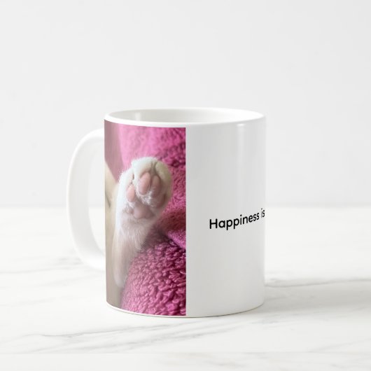Happiness is a warm cat. Cat Coffee Mug (Devant gauche)