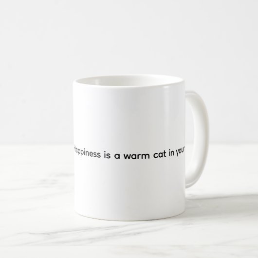 Happiness is a warm cat. Cat Coffee Mug Koffiemok (Voorkant rechts)