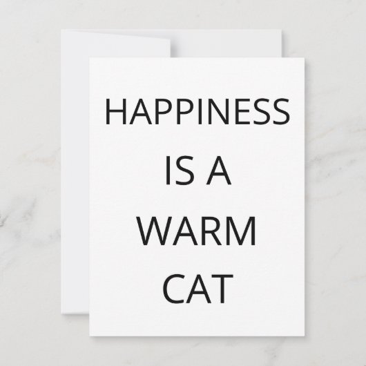 Happiness Is A Warm Cat Flat Card (Achterkant)