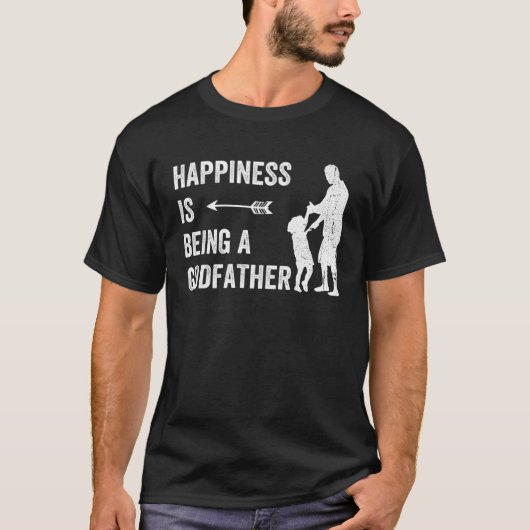 Happiness is being a godfather 1 t-shirt (Voorkant)