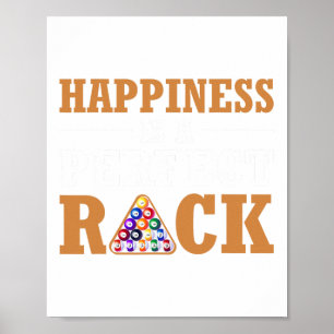 Happiness is een perfecte rack biljart game lover  poster