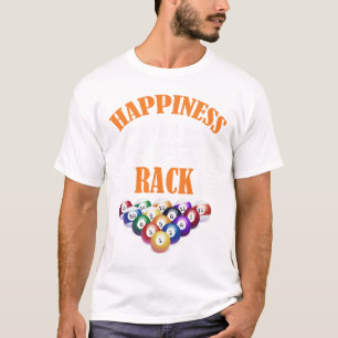 Happiness is een perfecte rack biljart game lover t-shirt