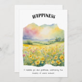 Happiness Positive Affirmation Kaart (Voorkant / Achterkant)