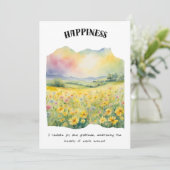 Happiness Positive Affirmation Kaart (Staand voorkant)