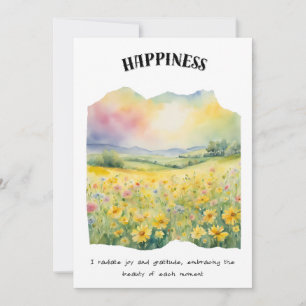 Happiness Positive Affirmation Kaart