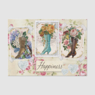 Happiness Victoriaans Steampunk Boots Tissue Paper Tissuepapier
