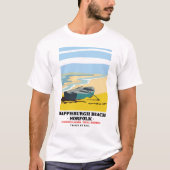 Happisburgh Beach Norfolk reisposter T-shirt (Voorkant)