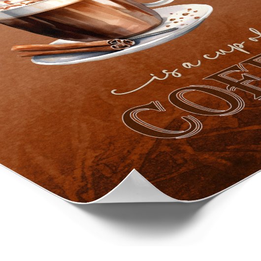 Happness is a Cup of Coffee Rustic Funny Poster (Coin)