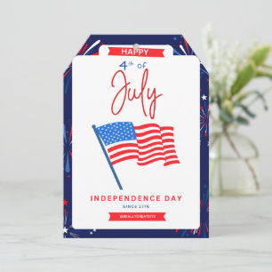 #Happy4*ofJulyIndependenceDayFlatHolidayCard Feestdagenkaart