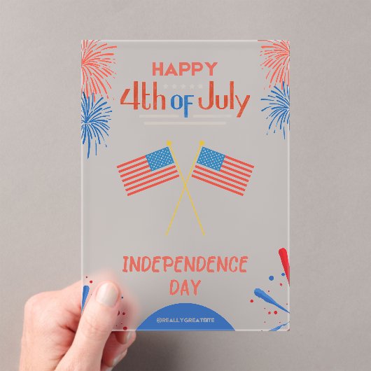 #Happy4thOfJulyIndependenceDayAcrylUitnodiging Acryl Uitnodigingen (Insitu (Draagbaar))