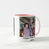 Happy65th Tweekleurige Koffiemok (Voorkant rechts)