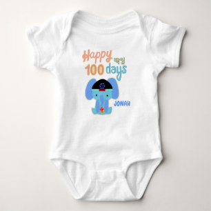 Happy 100 dagen Baek-il Baby Elephant gepersonalis Romper