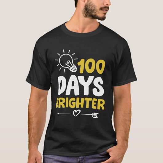 Happy 100 Days Brighter School Bright Light Bulb G T-shirt (Voorkant)