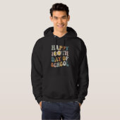Happy 100 Days of School for Teacher Retro Groovy  Hoodie (Voorkant volledig)