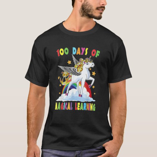 Happy 100 Days Of School Magical Learning Pre K Te T-shirt (Voorkant)