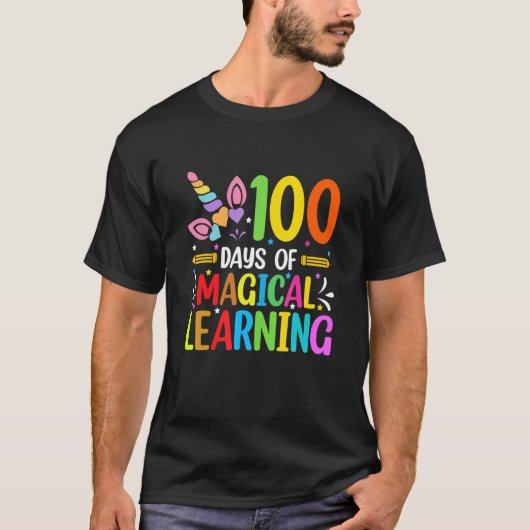 Happy 100 Days Of School Magical Learning Shirt Un (Voorkant)
