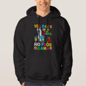 Happy 100 Days Of School No Probllama Llama 100th Hoodie (Voorkant)