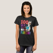 Happy 100 Days Of School No Probllama Llama 100th  T-shirt (Voorkant volledig)