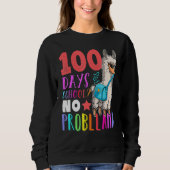Happy 100 Days Of School No Probllama Llama 100th Trui (Voorkant)