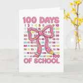 Happy 100 Days of School Pink Bow Kaart (Gele Bloem)