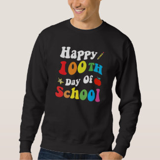 Happy 100 Days Of School Retro Groovy Funny Presen Trui