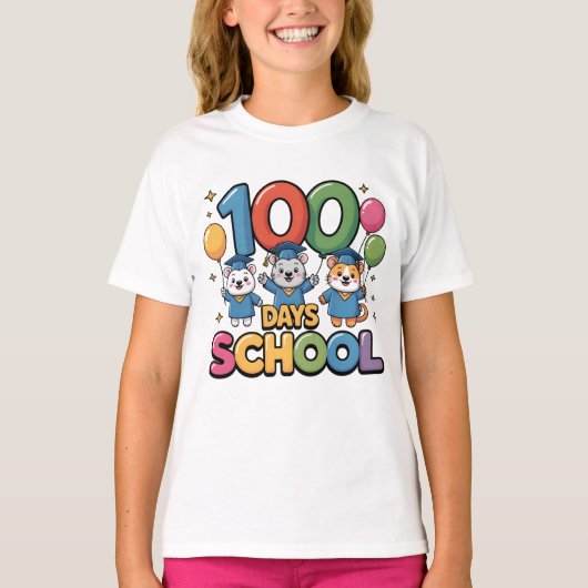 Happy 100 Days of School T-Shirt | Cute School Cel (Devant)