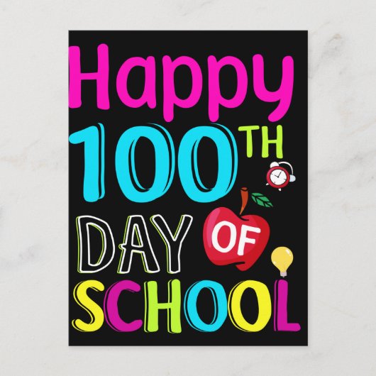 Happy-100-de-dag-van-school Briefkaart (Voorkant)