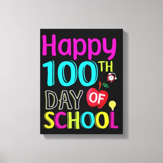 Happy-100-de-dag-van-school Canvas Afdruk (Voorkant)