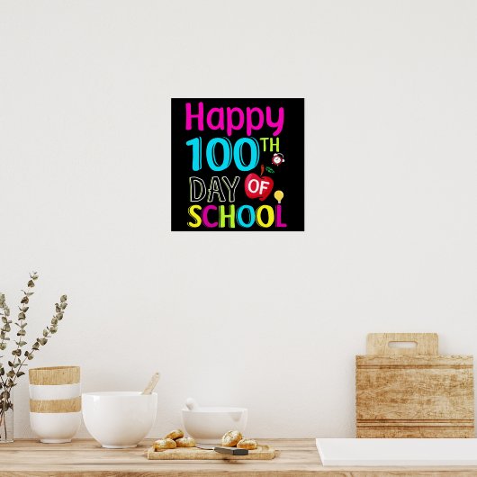 Happy-100-de-dag-van-school Poster (Keuken)