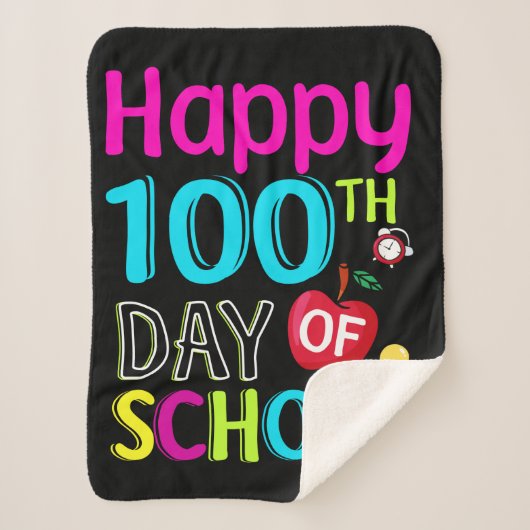 Happy-100-de-dag-van-school Sherpa Deken (Voorkant)