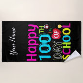 Happy-100-de-dag-van-school Strandlaken (Voorkant)