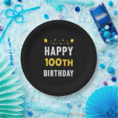 Happy 100th Birthday Centenary Celebration Party Papieren Bordje (Feest)