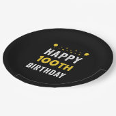 Happy 100th Birthday Centenary Celebration Party Papieren Bordje (Gekanteld)