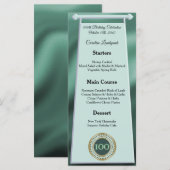 Happy 100th Birthday Green Glitter Folie Menu (Voorkant / Achterkant)